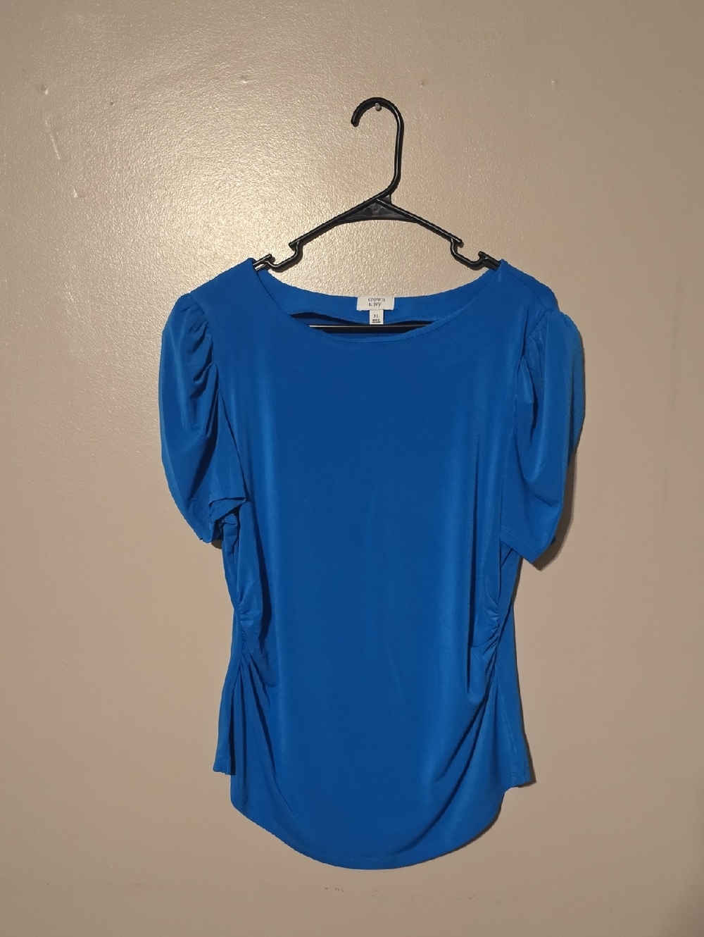 Crown & Ivy Womens Short Sleeve Tunic Blue Womens Size XL NWT
